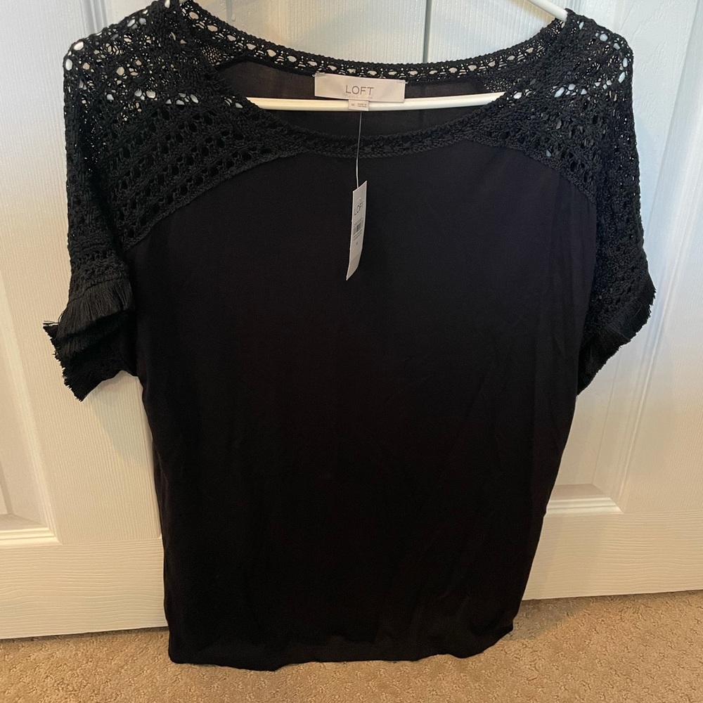 Loft black top NWT